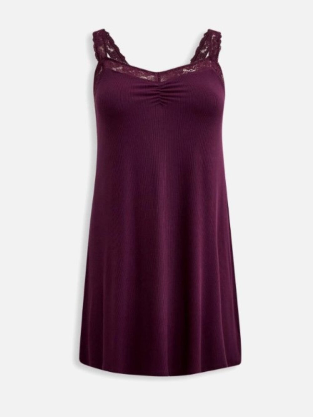 Torrid EUC size 4 Super Soft Rib Lace Trim Purple Sleep dress